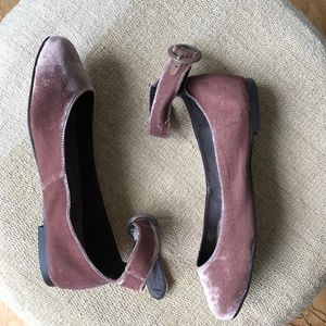 Anthropologie: Velvet Ballet Flats Dusty Rose